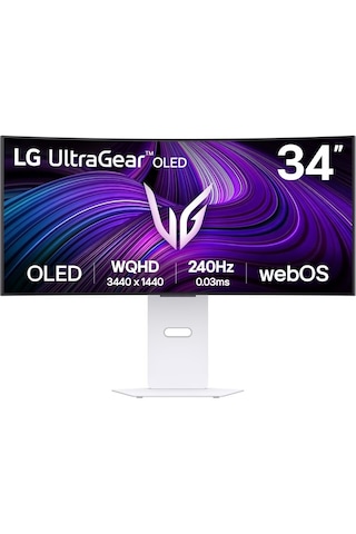 Lg 34" 34gx90sa-w 240hz 0.03ms Gtg Wqhd Oled Displayhdr True Black 400 Webos Curved Smart Gaming Monitör