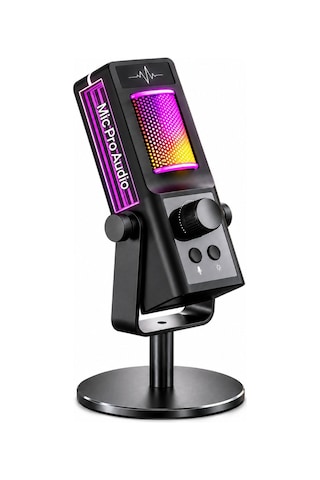 Robeve Yk-mc673 Profesyonel Rgb Oyuncu Mikrofonu Ve Yayıncı Mikrofonu Usb Type-c Mikrofon, Cardioid Ses Yakalama, Gürültü Azaltma, Ses Kontrolü, Gaming, Podcast, Canlı Yayın Ve Pc Mikrofonu