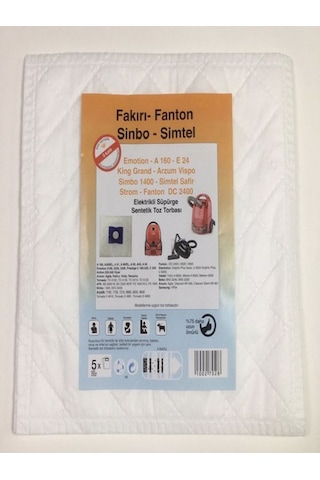 Fakır-fanton Sinbo-simtel 5'li Süpürge Toz Torbası