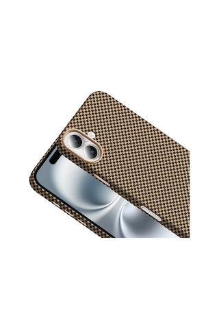 Apple Uyumlu iPhone 16 Kılıf M-safe Şarj Özellikli Karbon Fiber Görünümlü Zore Gros Kapak Siyah-lacivert