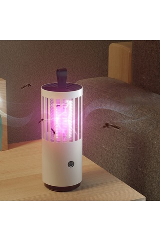 Singree Usb Şarjlı Ev Tipi Sivrisinek Yakalama Ve Öldürme Lambası, 360 Işık Dalgası Ve Turbo Emişli, Beyaz