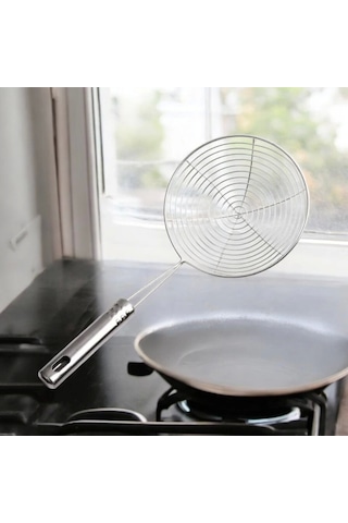 Mybru Metal Kevgir, Kızartma Haşlama Süzgeci Orta Boy Çok Renkli