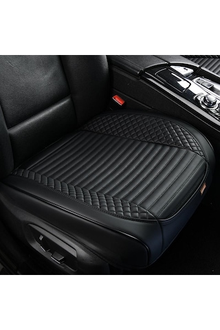 Siyah Seametal Tam Sarılmış Araba Ön Koltuk Kılıfı Premium Pu Deri Araç Koltuk Minderi Nefes Alabilir Anti Scratch Sandalye Koruyucu Mat Type A