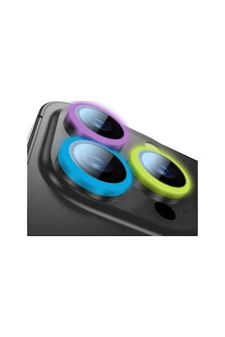 Buff Apple Uyumlu iPhone 14 Pro Max / 14 Pro Neon Metal Lens Koruyucu 001