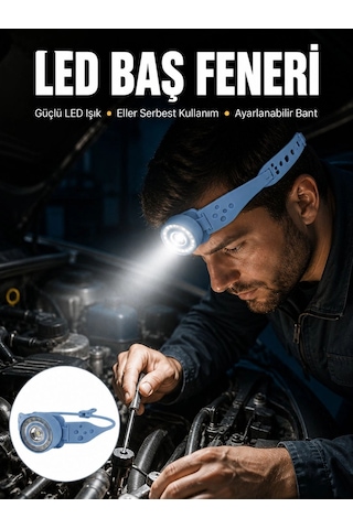 Suya Dayanıklı Led Kafa Lambası Outdoor Kullanım Yeni Nesil Mavi