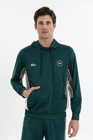 Maraton Boxy Erkek Kapüşonlu Yeşil Sweatshirt Yeşil