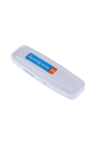 Singree Beyaz Mini Usb Ses Kaydedici - Tek Tuşla Kayıt/kaydet, 32gb Tf Kart Desteği, 100mah Dahili Pil Kart Dahil Değil