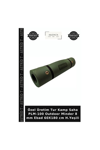 Özel Üretim Tur Kamp Saha Plm-100 Outdoor Minder 8 Mm Ebad 60x180 Cm H.yeşili Yeşil