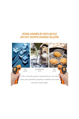 ThermoPro TP30 Endüstriyel Kızılötesi Katı-Sıvı Sıcaklık Ölçer - T08656