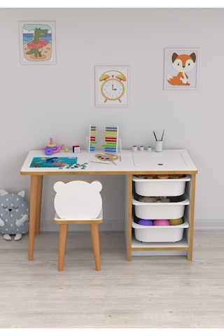 Soho - Çocuk Çalışma Masası Oyun Ve Etkinlik Masası Sepetli 001