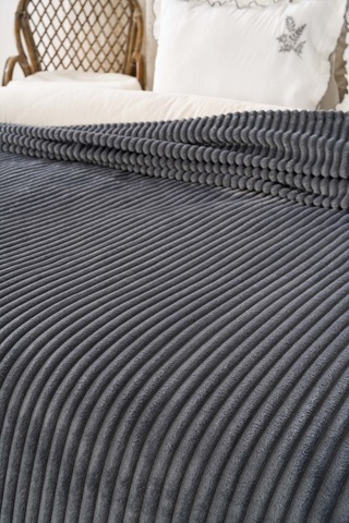 Antrasit Gloria Wellsoft Çift Kişilik Battaniye Antrasit