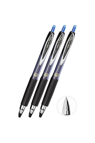 Mavi Pilot Kalem 3 Adet Uniball Signo Micro 207 0.5 Mm Roller Uçlu Pilot Kalem Umn-207 İnci Uçlu Likit Mürekkepli Jel Mavi