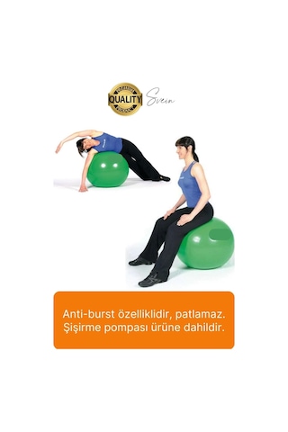 Svein 65 Cm Yoga Pilates Topu Ve Şişirme Pompası Hediye Denge Egzersiz Aerobik Jimnastik Reformer Spor Set