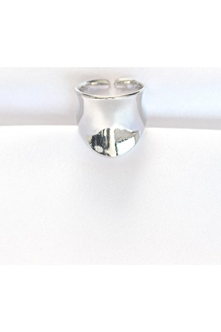 Silver Renk Ayarlanabilir Kavisli Ayna Yüzük Gümüş