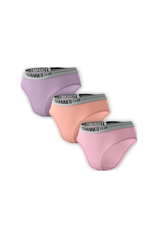 Yohannes Club, Kız Çocuk, Pamuklu Slip Külot, 3'lü Paket, Karışık Renkli Karışık