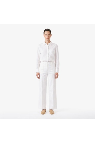 Nautica Kadın Beyaz Regular Fit Keten Gömlekdüz65w302t