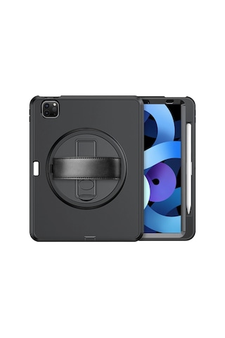 Apple İpad  Uyumlu- Pro 11 2018 Kılıf Hand Strap Tablet Kılıfı - Siyah Arka Kapak