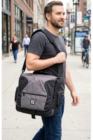 Ful - Parkway 2 - Pro Siyah/gri Gündelik Laptop Messenger Postacı Omuz Çantası Siyah - Gri