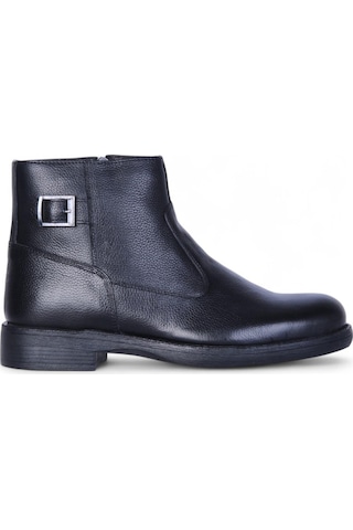 Burç 02386 Siyah Erkek Deri Kürklü Bot Siyah