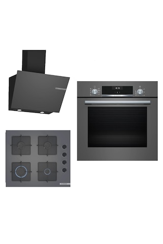 Bosch HBF534EH3T-POP6C9P30O-DWK66PJ70T Ankastre Gri 3 Lü Set 309