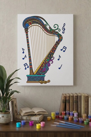 Arp Desenli Mandala Tuval Boyama Seti 40x50 Cm