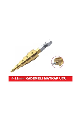 Kademeli Matkap Ucu 4-12mm Bits Saplı Hss -Kozalak Uç