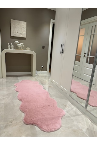Ultra Soft Pembe Yumuşak Dokulu Peluş Halı Çift Kafa Post Ultra Soft Pembe Yumuşak Dokulu Peluş Halı Çift Kafa Post