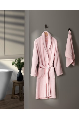 Madame Coco Avril Şalyaka Unisex Bornoz Set 8684427025574 Pudra