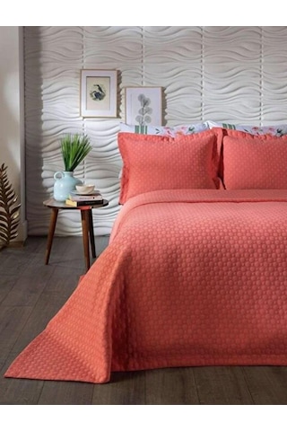 Doqu Home Beste Çift Kişilik Yatak Örtüsü Nar Çiçeği Pembe
