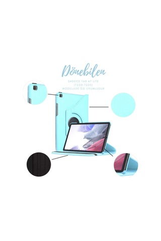 Samsung Galaxy Tab A7 Lite Sm T220 T225 Dönebilen Tablet Kılıfı + Ekran Koruyucu + Kalem Set 8.7 Inç Kapaklı Kılıf