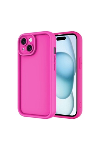 Apple Uyumlu iPhone 14 Kılıf Kamera Korumalı Zore Ananas Kapak Pembe Koyu