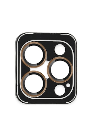 Mey İthalat Apple Uyumlu iPhone 16 Pro Max Pvd Metal Kamera Lens - Gold
