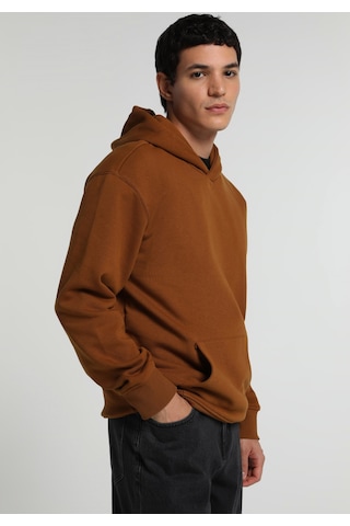 Colin's Colins Relaxed Fit Kapüşonlu Düz Erkek Kahverengi Sweatshirt Cl1082263 Q1.v2 Dcm Dark Camel