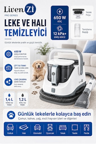 Livenzi Jjb-737-ıı Koltuk Halı Yıkama Ve Leke Çıkartma Makinesi-beyaz