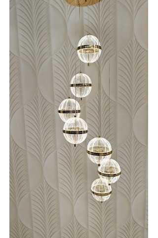 Modern Led Sarkıt Avize 6 Lı Sarı