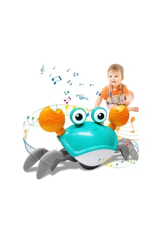 Emeklemeye Yardımcı Sensörlü Yengeç Şarjlı Oyuncak Mega Yengeç - Mavi Yengeç