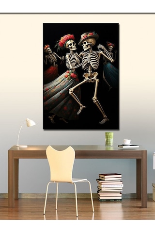 Kanvas Tablo Dans Eden İskeletler 100cmx140cm