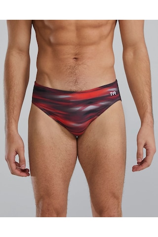 Tyr Durafast Lite Erkek Brief Mayo - Techno Wave Kırmızı - Siyah