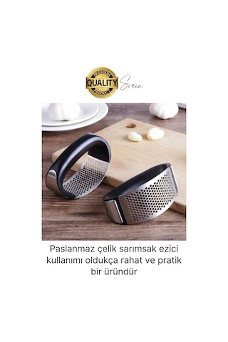 Premium Kolay Kullanımlı Yeni Nesil Sarımsak Rendesi Zencefil Öğütücü Ezici Paslanmaz Çelik Gondol Çok Renkli