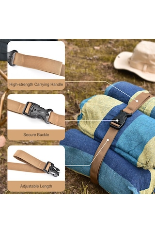 Xindoker Kahverengi Kamp Seyahat Paketleme Kayışları, 4 Adet, 135x2.5cm Pp Kordon, Taşınabilir Eşya Sabitleyici
