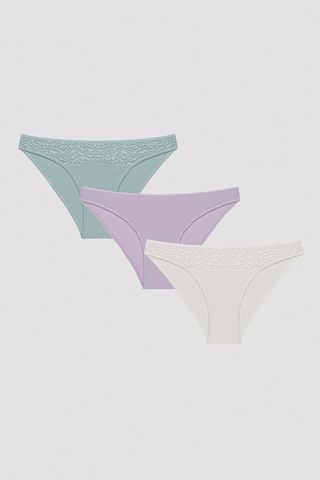 Penti Whisper Lacy Detailed Çok Renkli 3lü Slip Külot Çok Renkli