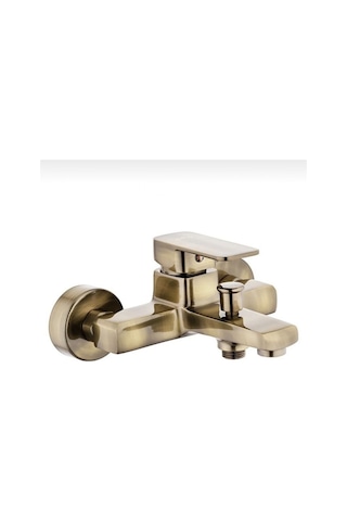 İsaoğlu Yapı Banyo Bataryası Mat Altın Banyo Musluğu Kare Modern Tasarım Fırçalanmış Gold Gold