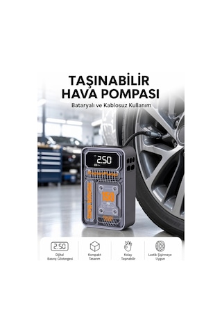 Bay 6000mah Bataryalı Led Ekranlı Akıllı Hava Kompresörü Najmaddin