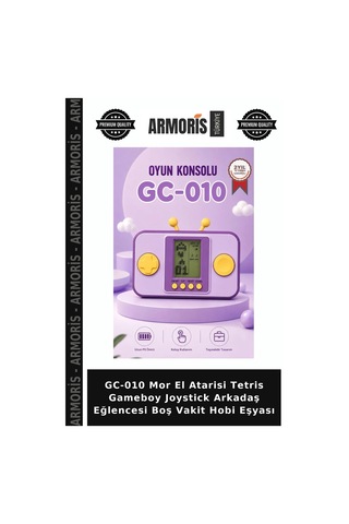 Gc-010 Mor El Atarisi Tetris Gameboy Joystick Arkadaş Eğlencesi Boş Vakit Hobi Eşyası