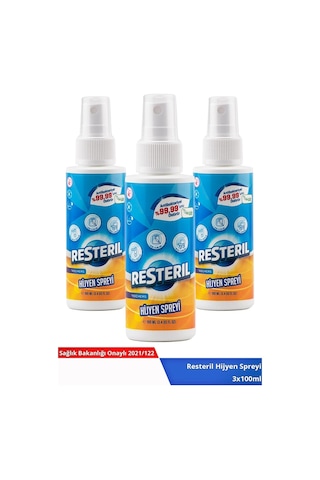 Resteril Antibakteriyel Doğal Alkolsüz Dezenfektan Yüzey Hijyen Spreyi 300 ML