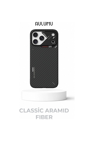 A18 Klasik Aramid Fiber Magsafe Kılıf - İphone 18 Pro Max Uyumlu - Kamera Koruma Siyah