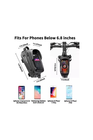Rockbros Bisiklet Dokunmatik Telefon Çantası Su Geçirmez Çok Renkli