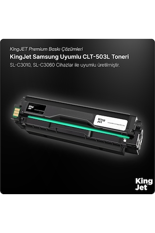 Kingjet Samsung Uyumlu Clt-k503l Yüksek Kapasiteli Siyah Black Çipli Uyumlu Toner Sl-c3010dw