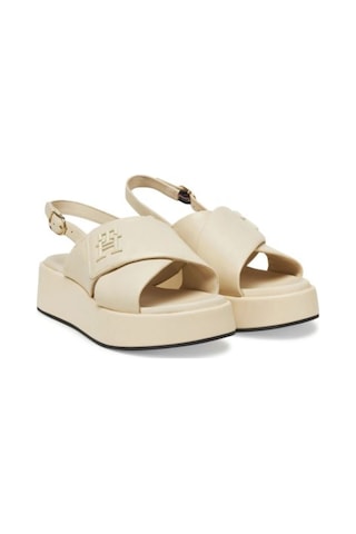 Kadın Hw Padded Leather Sandal Sandalet Fw0fw08808acj Bej