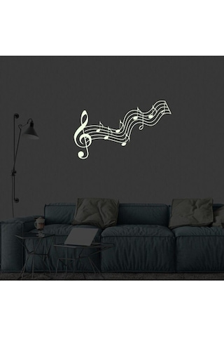 Dez Karanlıkta Parlayan Müzik Notaları Fosforlu Sticker 60x100 Cm